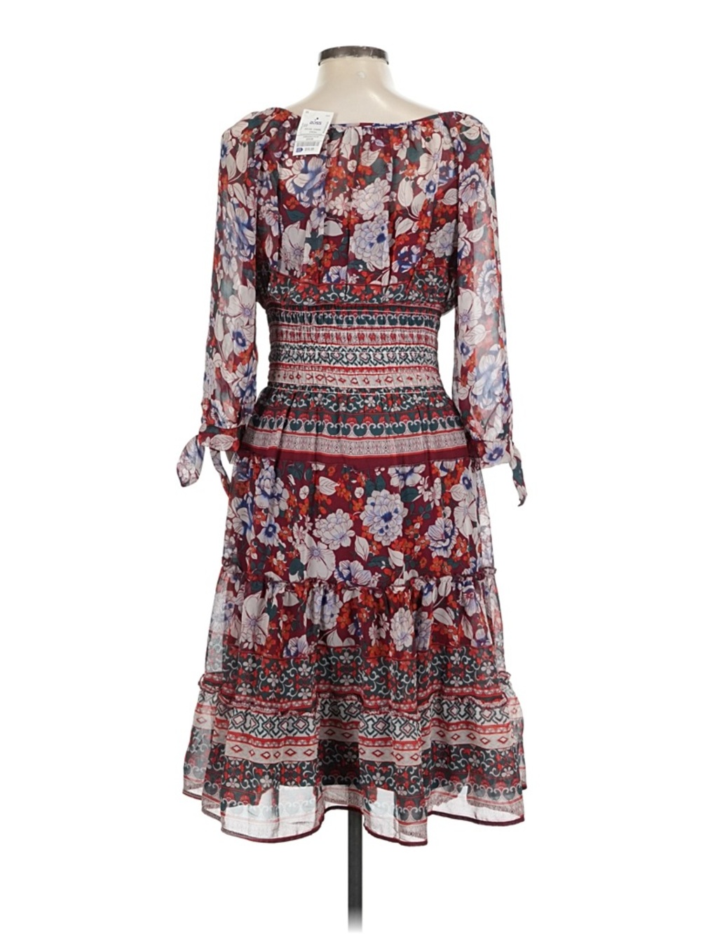 NWT Figueroa &Flower Large Burgandy floral Midi Dress - Picture 2 of 16